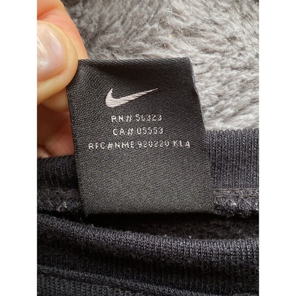 VTG 90s Y2K Nike Sweatshirt M Black Gray Terry Crewneck Center Swoosh Silver Tag - Picture 12 of 16